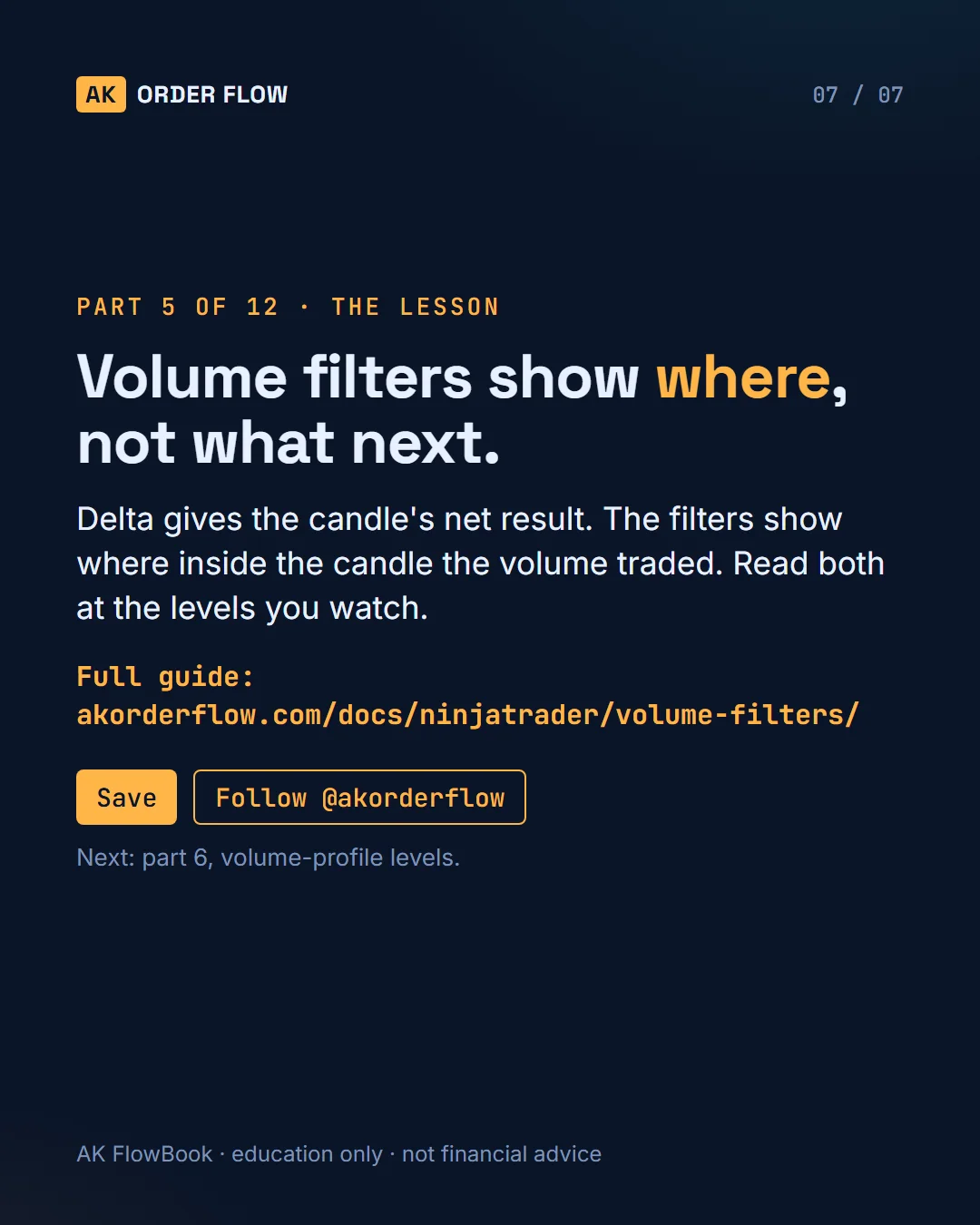 AK FlowBook part 5: candle volume filters, where inside the candle the volume traded slide 7